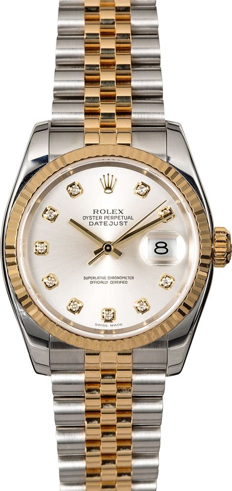 rolex two tone datejust diamond dial|More.